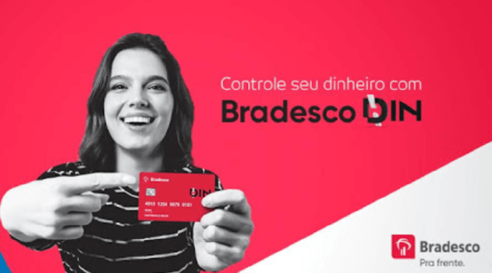 Cartão pré-pago Bradesco DIN: sem anuidade e sem renda
