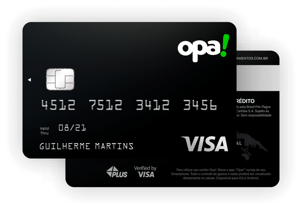 Cartão de crédito pré-pago Internacional Opa