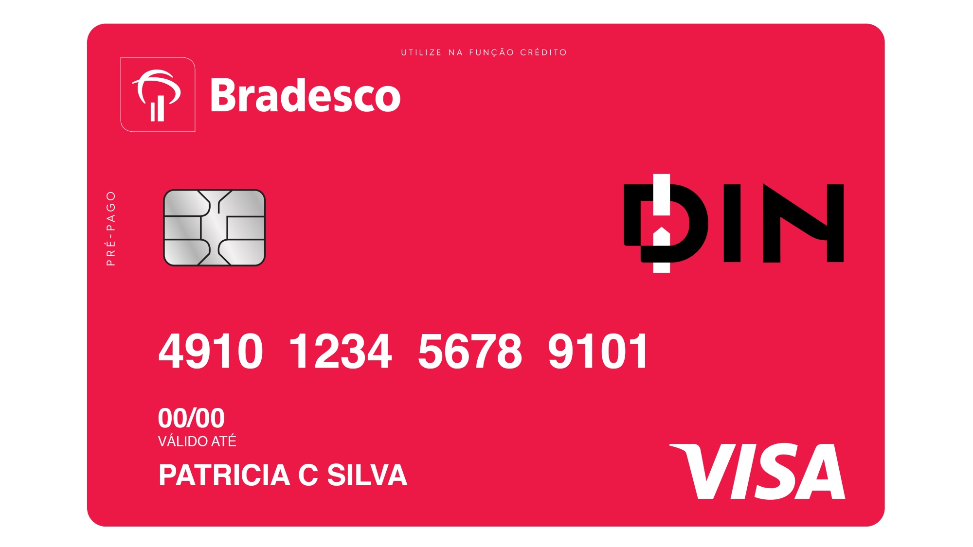 Convite para o Cartão pré-pago Bradesco DIN 1 Slide image