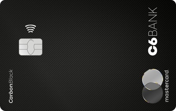 O cartão C6 Carbon Mastercard Black com design preto e acabamento sofisticado é considerado um dos melhores cartões black do mercado.