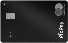 O cartão PicPay Black Mastercard com design escuro e acabamento moderno está entre os melhores cartões black do Brasil.