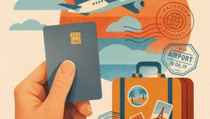 Cartão de benefícios para viagens sustentáveis, destacando ecoturismo e descontos.